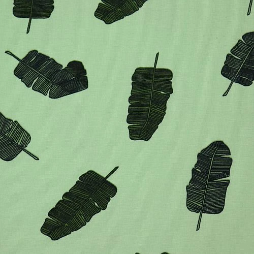 Bio Jersey Banana Leaves In Pastell Grün Von Bloome Copenhagen 3 Bio Jersey Banana Leaves In Pastell Grün Von Bloome Copenhagen – Bild 3