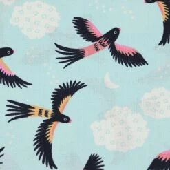 Bio Popeline Baumwollstoff Parrot Play Aus Der Serie Tropical Garden Von Cloud9 -Angebote Stoffbiotop Store Baumwollstoff Parrot Play aus der Serie 1573 2