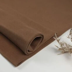 Bio Bündchen Stoff Uni Rehbraun Stoffonkel