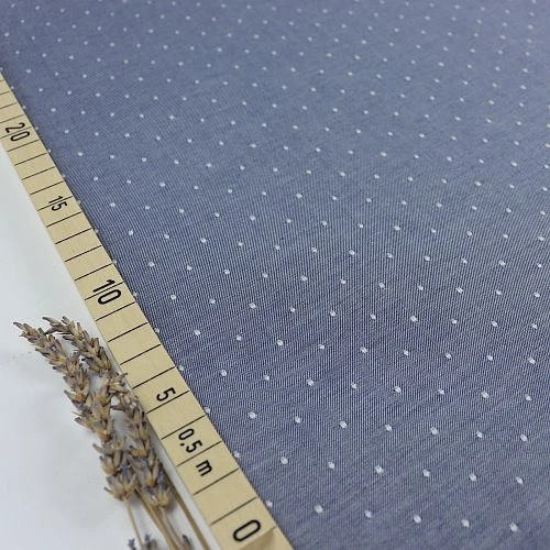 Bio Chambray Punkte Denim Blau Von Amandine Cha 1 Bio Chambray Punkte Denim Blau Von Amandine Cha