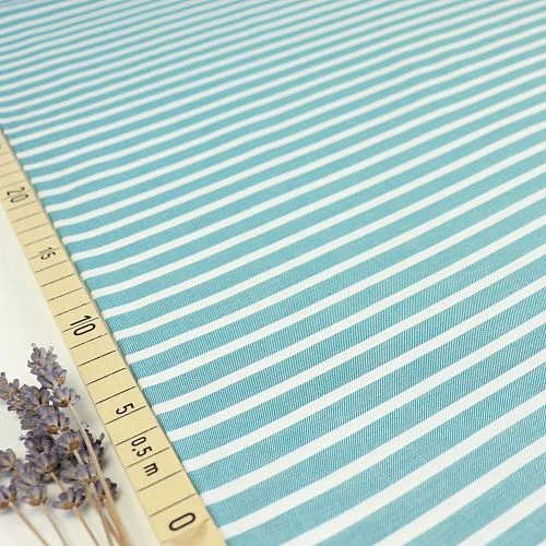 Bio Chambray Streifen Lagunen Grün Von Amandine Cha 1 Bio Chambray Streifen Lagunen Grün Von Amandine Cha