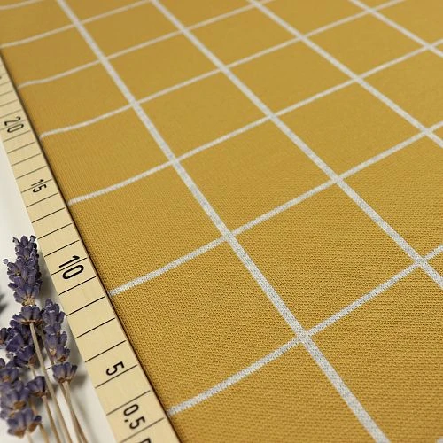 Bio Interlock Jacquard Karo In Curry - Nevis Von Stoffonkel 1 Bio Interlock Jacquard Karo In Curry - Nevis Von Stoffonkel