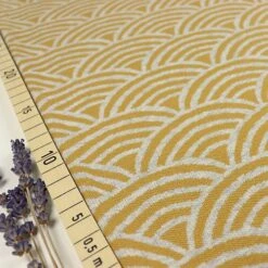 Bio Interlock Jacquard Regenbogen In Curry - Nevis Von Stoffonkel