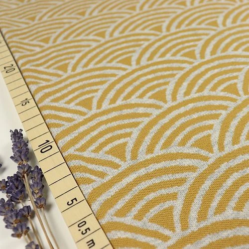 Bio Interlock Jacquard Regenbogen In Curry - Nevis Von Stoffonkel 1 Bio Interlock Jacquard Regenbogen In Curry - Nevis Von Stoffonkel