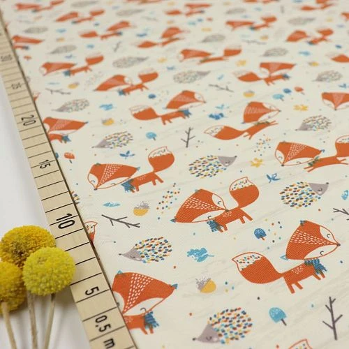 Bio Jersey Motiv Fuchs Und Igel Von Stoffonkel 1 Bio Jersey Motiv Fuchs Und Igel Von Stoffonkel
