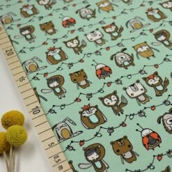 Bio Jersey Motiv Rambazamba (Tigapigs) Stoffonkel In Pistazie Grün