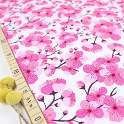 Bio Jersey Motiv Sakura In Weiß Von Stoffonkel