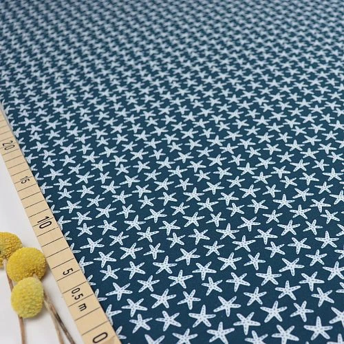 Bio Jersey Motiv Starfish Blau Von Stoffonkel 1 Bio Jersey Motiv Starfish Blau Von Stoffonkel