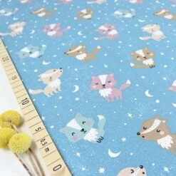 Bio Jersey Motiv Wölfchen Pastell Von Stoffonkel