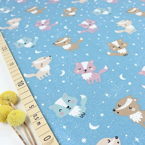 Bio Jersey Motiv Wölfchen Pastell Von Stoffonkel 1 Bio Jersey Motiv Wölfchen Pastell Von Stoffonkel