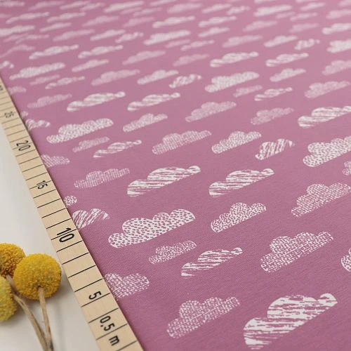 Bio Jersey Motiv Wolken Von Stoffonkel In Vintage Rose 1 Bio Jersey Motiv Wolken Von Stoffonkel In Vintage Rose