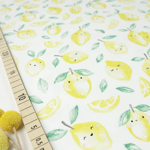 Bio Jersey Motiv Zitronen Aquarell Von Stoffonkel In Weiß 1 Bio Jersey Motiv Zitronen Aquarell Von Stoffonkel In Weiß