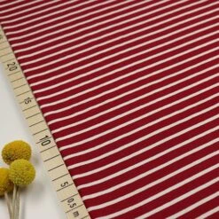 Bio Jersey Stoff Streifen Kirsche Ringeljersey Stoffonkel