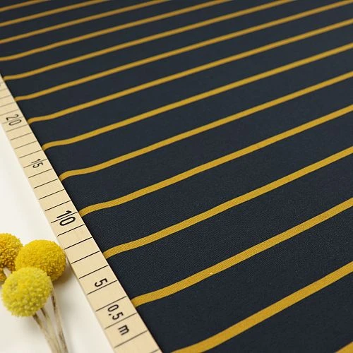 Bio Jersey Stoff Streifen Navy Ocker Streifenjersey 1 Bio Jersey Stoff Streifen Navy Ocker Streifenjersey