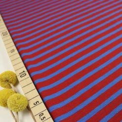 Angebote Stoffbiotop Store 33 Bio Jersey Stoff Streifen Ultramarine Rot Ringeljersey Stoffonkel