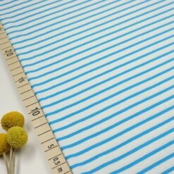 Bio Jersey Stoff Streifen Weiß Blau Ringeljersey Stoffonkel