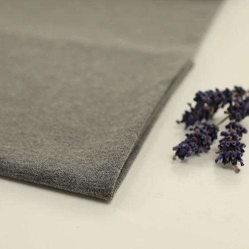 Bio Jersey Stoff Uni Grau Meliert 1 Bio Jersey Stoff Uni Grau Meliert