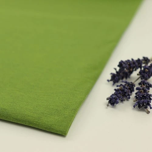 Bio Jersey Stoff Uni Grün Meliert 1 Bio Jersey Stoff Uni Grün Meliert