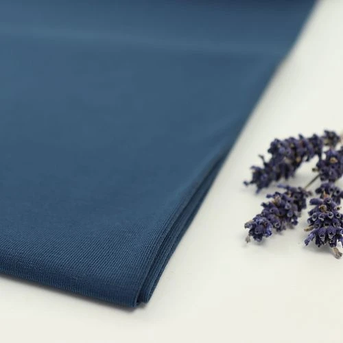 Bio Jersey Stoff Uni Indigo Blau 1 Bio Jersey Stoff Uni Indigo Blau