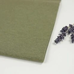 Bio Jersey Stoff Uni Olivgrün Meliert Von Fabrilogy