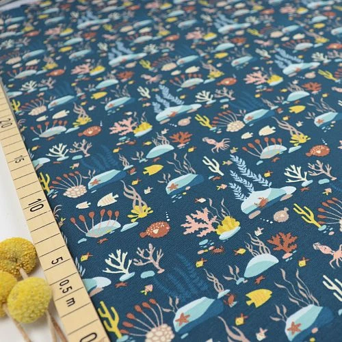Bio Jersey Unterwasserwelt In Dunkelblau 1 Bio Jersey Unterwasserwelt In Dunkelblau