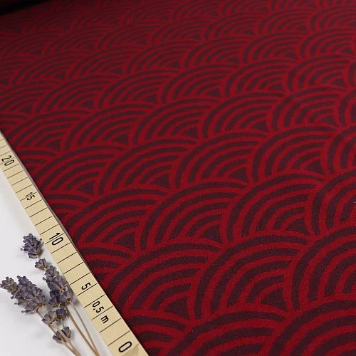 Bio Kuschel-Jacquard Regenbogen In Kirsche Von Stoffonkel 1 Bio Kuschel-Jacquard Regenbogen In Kirsche Von Stoffonkel