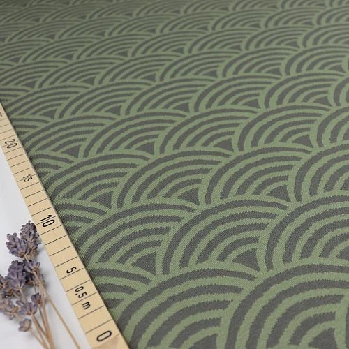 Bio Kuschel-Jacquard Regenbogen In Moos Von Stoffonkel 1 Bio Kuschel-Jacquard Regenbogen In Moos Von Stoffonkel