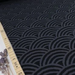 Bio Kuschel-Jacquard Regenbogen In Grau-schwarz Von Stoffonkel