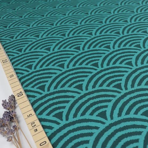 Bio Kuschel-Jacquard Regenbogen In Samaragd Von Stoffonkel 1 Bio Kuschel-Jacquard Regenbogen In Samaragd Von Stoffonkel