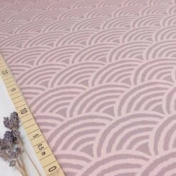 Bio Kuschel-Jacquard Regenbogen In Woodrose Von Stoffonkel