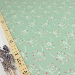 Bio Popeline Baumwollstoff Dandelion Vert Von Monaluna