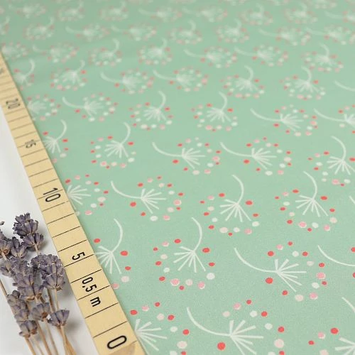 Bio Popeline Baumwollstoff Dandelion Vert Von Monaluna 1 Bio Popeline Baumwollstoff Dandelion Vert Von Monaluna