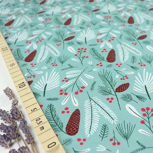 Bio Popeline Baumwollstoff Winter Flora Aus Der Serie Jingle Mingle Von Cloud9 1 Bio Popeline Baumwollstoff Winter Flora Aus Der Serie Jingle Mingle Von Cloud9