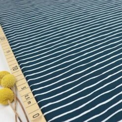 Bio Ringeljersey Stoff Good Vibes Stripes Water By Night Von Stoffonkel