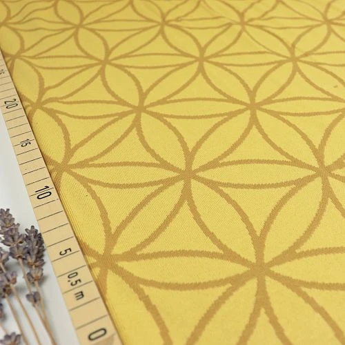 Bio Strickjacquard Blume Des Lebens In Mais Von Stoffonkel 1 Bio Strickjacquard Blume Des Lebens In Mais Von Stoffonkel