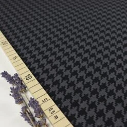 Bio Strickjacquard Hahnentritt Grau Schwarz Von Stoffonkel