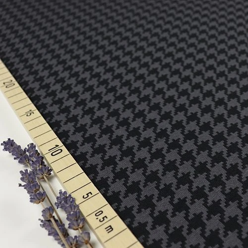 Bio Strickjacquard Hahnentritt Grau Schwarz Von Stoffonkel 1 Bio Strickjacquard Hahnentritt Grau Schwarz Von Stoffonkel