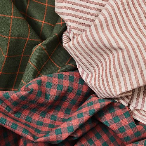 ORGANIC GINGHAM COTTON In Bottle Green/Coral Red Von Mind The MAKER 3 ORGANIC GINGHAM COTTON In Bottle Green/Coral Red Von Mind The MAKER – Bild 3