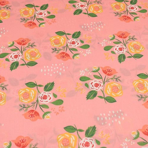 Bio Cotton Lawn Baumwollstoff Bouquet On Pink Von Monaluna 2 Bio Cotton Lawn Baumwollstoff Bouquet On Pink Von Monaluna – Bild 2