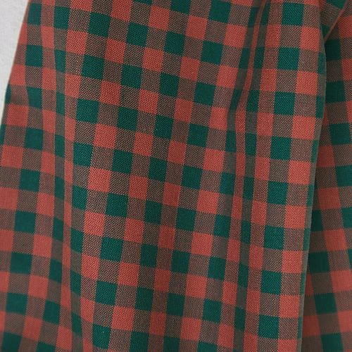 ORGANIC GINGHAM COTTON In Bottle Green/Coral Red Von Mind The MAKER 2 ORGANIC GINGHAM COTTON In Bottle Green/Coral Red Von Mind The MAKER – Bild 2