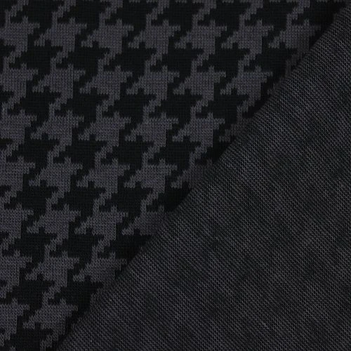Bio Strickjacquard Hahnentritt Grau Schwarz Von Stoffonkel 3 Bio Strickjacquard Hahnentritt Grau Schwarz Von Stoffonkel – Bild 3
