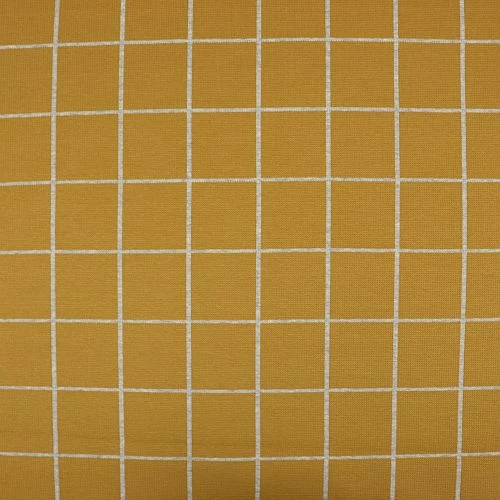 Bio Interlock Jacquard Karo In Curry - Nevis Von Stoffonkel 2 Bio Interlock Jacquard Karo In Curry - Nevis Von Stoffonkel – Bild 2