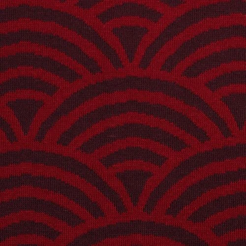 Bio Kuschel-Jacquard Regenbogen In Kirsche Von Stoffonkel 3 Bio Kuschel-Jacquard Regenbogen In Kirsche Von Stoffonkel – Bild 3