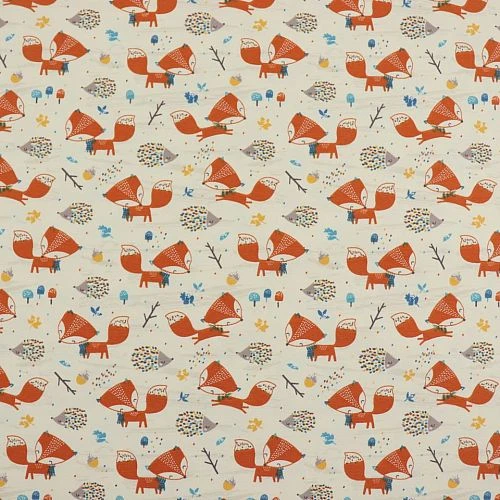 Bio Jersey Motiv Fuchs Und Igel Von Stoffonkel 2 Bio Jersey Motiv Fuchs Und Igel Von Stoffonkel – Bild 2