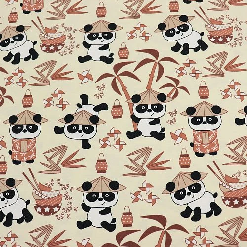 Bio Jersey Motiv Panda Karamell Von Stoffonkel 2 Bio Jersey Motiv Panda Karamell Von Stoffonkel – Bild 2