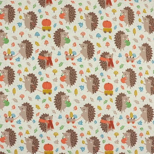 Bio Jersey Motiv Pucky Der Igel Von Stoffonkel In Weiß Beige 2 Bio Jersey Motiv Pucky Der Igel Von Stoffonkel In Weiß Beige – Bild 2