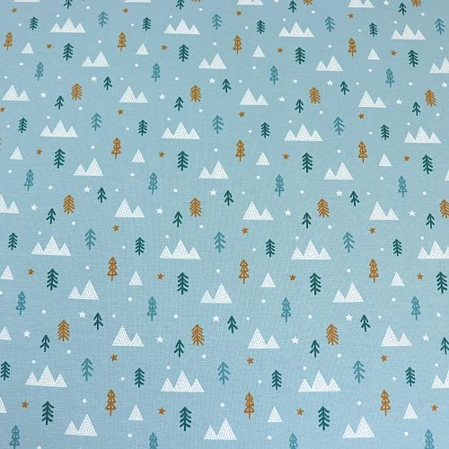 Bio Jersey Motiv Winterwald Blau Von Stoffonkel 2 Bio Jersey Motiv Winterwald Blau Von Stoffonkel – Bild 2