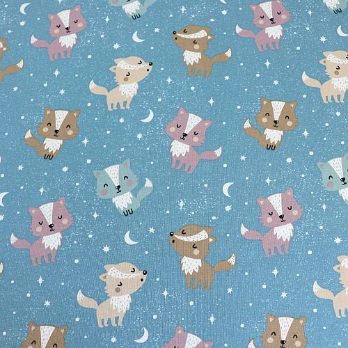 Bio Jersey Motiv Wölfchen Pastell Von Stoffonkel 2 Bio Jersey Motiv Wölfchen Pastell Von Stoffonkel – Bild 2