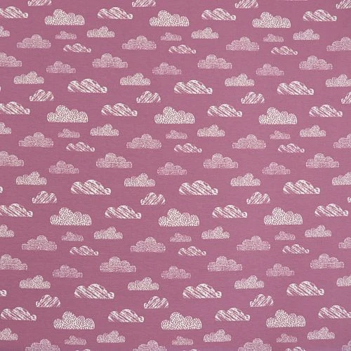 Bio Jersey Motiv Wolken Von Stoffonkel In Vintage Rose 2 Bio Jersey Motiv Wolken Von Stoffonkel In Vintage Rose – Bild 2