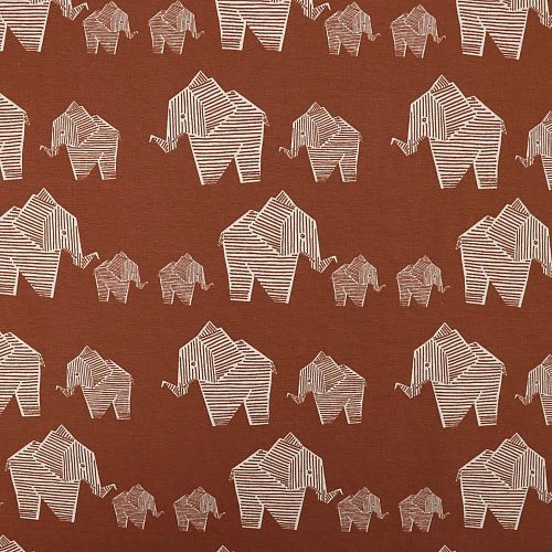 Bio Jersey Origami Motiv Elephant Von Stoffonkel In Karamell 2 Bio Jersey Origami Motiv Elephant Von Stoffonkel In Karamell – Bild 2
